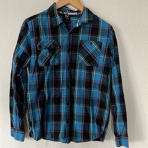 Boys Shawn White plaid button up Size Lg